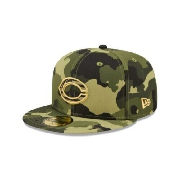 New Era Cincinnati Reds Armed Forces Day 59FIFTY Fitted Hat Camo Size 7 3/8 - Picture 2 of 7